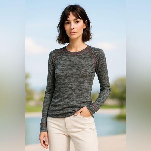 Rag & Bone Avryl Space-Dye Gray Crew Neck Pullover Sweater Size M - Picture 1 of 13
